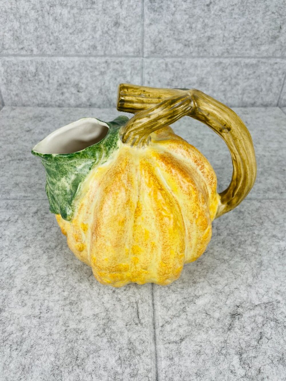 Pumpkin Ceramic Pitcher Fall Thanksgiving Harvest Decor